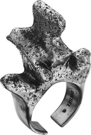 Diesel Silver-tone center focal ring - Rings - Unisex - Grey