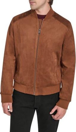 Cole Haan Faux Suede Bomber Jacket in Cognac at Nordstrom Rack, Size Xx-Large