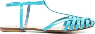 Anna F. 512 T-bar caged sandals - women - Patent Leather/Calf Leather/Leather - 37 - Blue
