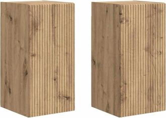 vidaXL TV Wall Cabinet Wall-mounted 2 pcs Artisian Oak 30 x 31 x 60 cm vidaXL