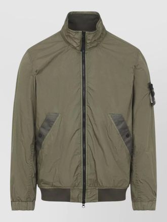 Stone Island jacket high collar elastic cuffs arm pocket