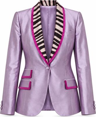 Dolce & Gabbana Mohair Blend Blazer - Dames - Blazers - Paars - S - Wol - Jassen