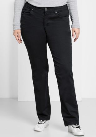 Sheego Stretch-Hose SHEEGO, Damen, Gr. 44, Normalgr&ouml;ssen, schwarz, 97% Baumwolle, 3% Elasthan, unifarben, Hosen Stretch-Hose