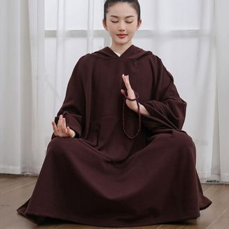 Generic Meditation Buddhist Hooded Cloak Coat,Meditation Cloak Cape For Men And Women,Thickened Meditation Cloak,Meditation