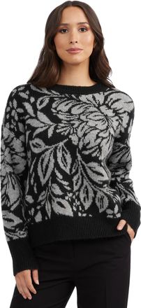 Ellen Tracy Womens Long Sleeve Jacquard Top