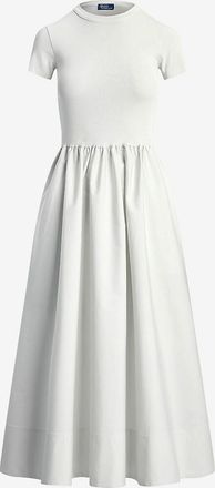 Polo Ralph Lauren Langes Materialmix-Kleid mit kurzen &Auml;rmeln