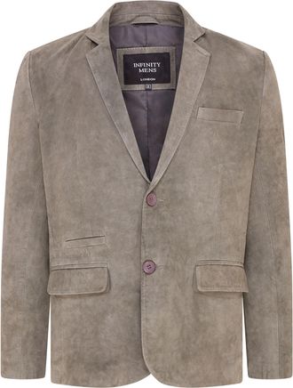Infinity Leather Mens Slim Goat Suede Italian Blazer Jacket-Somero