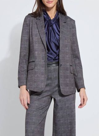 Lyss&eacute; Everest Ponte Blazer In Charcoal Glen Plaid