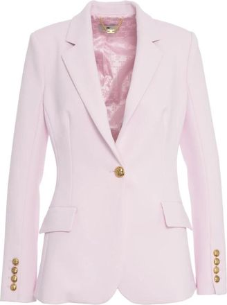 Elisabetta Franchi Roze Blazer met Metalen Details - Dames - Blazers - Roze - XL - Jassen