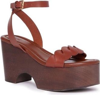 Paige Romy Ankle Strap Platform Sandal in Whisky at Nordstrom, Size 10.5