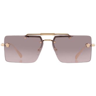 Versace Pink Gradient Flash Mirror Rectangular Ladies Sunglasses VE2245 100258 60