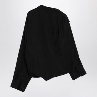 Balenciaga &Eacute;&eacute;n-schouder Zwarte Shirt In Poplin