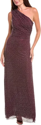 Halston Heritage Rafelle Rhinestone Mesh Gown