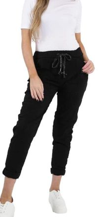 Generic Made in Italy Black Super Stretch Magic Trousers Pants - Size 2 to FIT Size 16-20 UK