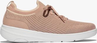 FitFlop Womens FitFlop SUPER-Q KNIT Womens Trainers Beige Buff/Rose Gold - Pink - Size: 4
