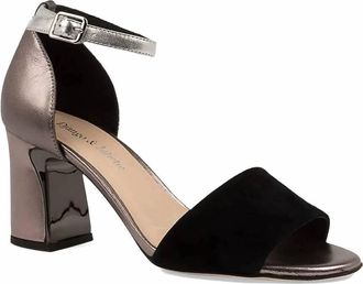 Django & Juliette Womens Kiya Sandals In Black Metallic Multi Suede-Leather