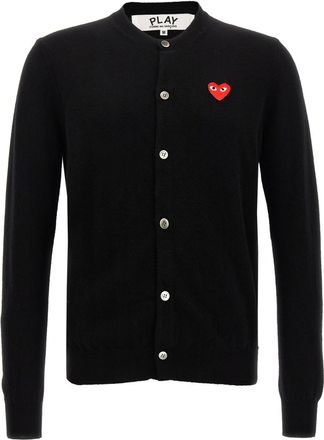 Comme Des Gar&ccedil;ons Black Logo patch cardigan