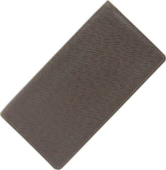 Louis Vuitton Brown Grizzly Taiga Leather Long Bill Wallet (Bi-Fold) (Pre-Owned)