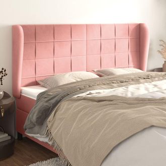 vidaXL Cabecero Con Orejas De Terciopelo Rosa 163x23x118/128 Cm Vidaxl