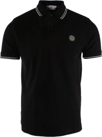 Stone Island Polo - Heren - Polos - Zwart - S - Katoen - Tops