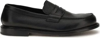 Premiata Black Calf Leather Bos Taurus Slip-On Mens Loafers