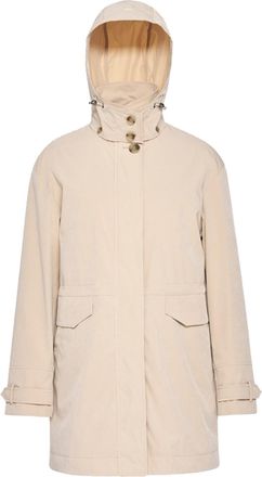 Geox Mantinea Minimalist Soft Beige Hooded Jacket
