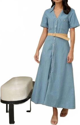 Blu Pepper Lara Maxi Dress In Light Denim
