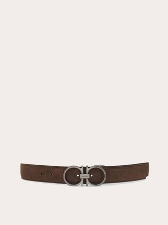 Ferragamo Men Adjustable Gancini belt Beige