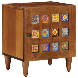 vidaXL Armario De Noche Marr&oacute;n 40 X 33 X 46 Cm Madera De Mango Maciza Vidaxl