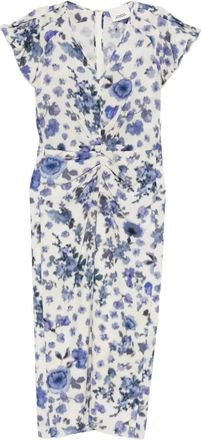 Isabel Marant Abito midi Terenae con stampa - Bianco