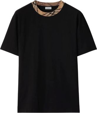 Burberry T-shirt con finitura a quadri - Nero