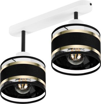 OEM L&aacute;mpara De Techo Blanca Con Pantallas, Metal Industrial, 2xe27, Iluminaci&oacute;n Led Moderna Para Sal&oacute;n, Cocina, Dormitorio, Habitaci&oacute;n Infantil, Loft