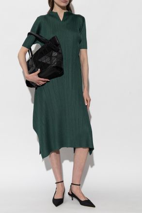 Pleats Please Issey Miyake Pleated Dress, Womens, Green