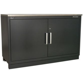 Loops 1550mm Heavy Duty Modular Floor Cabinet - Two Door - Steel - Adjustable Shelf in Metallics