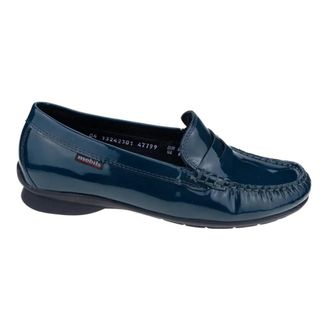 Mephisto Groene Patentleren Moccasin - Brede Pasvorm - Dames - Loafers - Groen - 41 EU - Schoenen