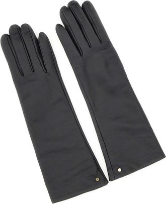 Gianni Chiarini Accessoires, Dames, Zwart, M, Wol, Nappa Leren Handschoenen