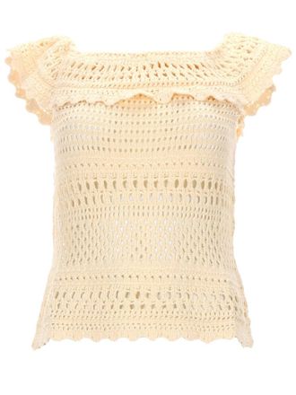 Isabel Marant Zaelle Cotton Blend Off-Shoulder Top