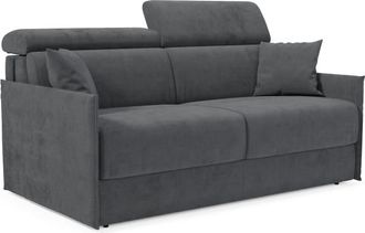 Divani.Store Sof&aacute; cama con reposacabezas reclinables en tela 169 cm antracita