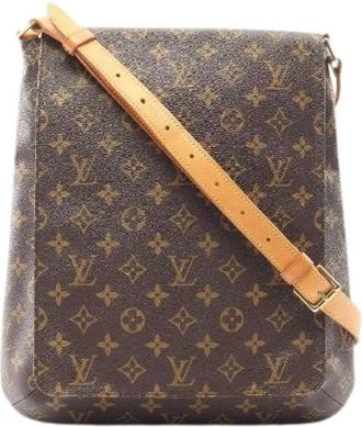 Louis Vuitton Pre-owned Musette Monogram Coated Canvas Schoudertas - Dames - Vintage Schoudertas - Bruin - ONE Size - Leer - Vintage