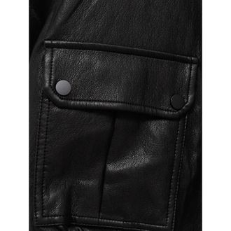 Frankie Shop Faux Leather Biker Jacket - Black