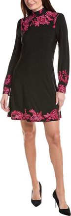 CeCe by Cynthia Steffe Border Print Mock Neck Mini Dress