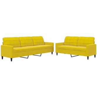 vidaXL Juego De Sof&aacute;s Con Cojines 2 Piezas Terciopelo Amarillo Vidaxl