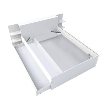 Weber Industries Cama con 1 caj&oacute;n y espacio para guardar cosas, blanca,140x190 cm