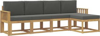 vidaXL Conjunto De Sof&aacute;s De Exterior 5 Uds. Blanco Y Antracita Vidaxl