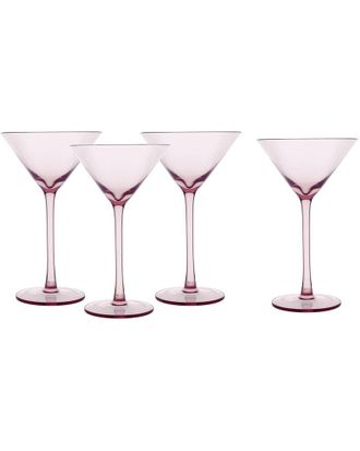 Fortessa Set Of 4 Gala Glass Pink Martini Glasses
