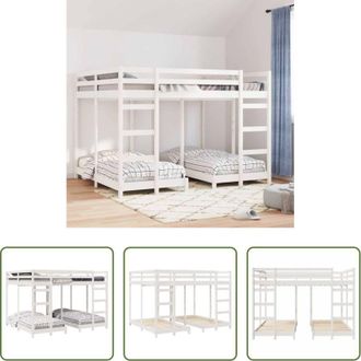 vidaXL vidaXL Letto a castello in legno - Struttura letto a castello triplo Bianco 160 x 200 cm