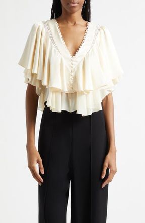 Cinq &agrave; Sept Mary Layered Top in Gardenia at Nordstrom, Size Xx-Small