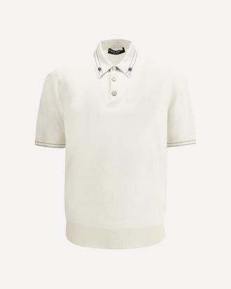 Dolce & Gabbana Silk Polo with collar and short sleeves Male 48