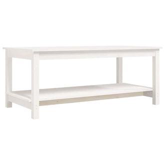 vidaXL Mesa De Centro De Madera Maciza De Pino Blanco 110x55x45 Cm Vidaxl