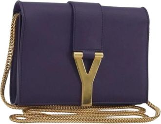 Saint Laurent Pre-owned Vintage Mini Shoulder Bag - Dames - Vintage Mini Tas - Paars - ONE Size - Leer - Vintage